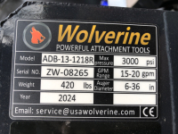 Wolverine Auger Drive W/ (2) Bits, for Full Size Skid Steer Model: ADB-13-1218R - 6