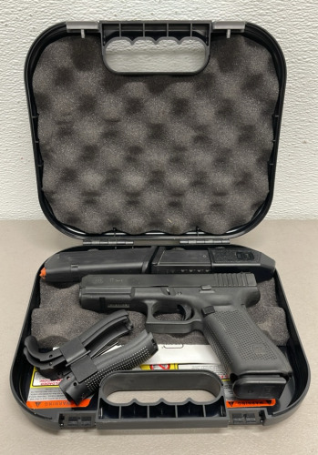 Glock Model 17 Gen 5 9mm Caliber, Semi-Automatic Pistol W/ Night Sights, Two Extra Magazines, Extra Grips, And Original Case