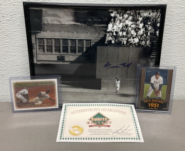 Willie Mays Signed Autograph Photo “The Catch”, Willie Mays And Yogi Berra/Jackie Robinson Collectible Baseball Cards