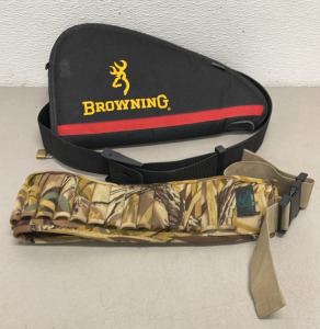 Uncle Mikes Gun Belt, Ducks Unlimited Shotgun Shoulder Strap, Browning Soft Pistol Case