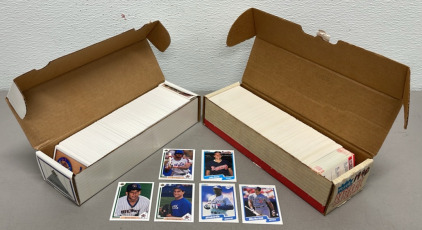 Box Of 1990 Fleer MLB Baseball Cards W/ 3D Team Logo Stickers, Box Of 1991 Upper Deck MLB Baseball Cards W/ Team Logo Holograms