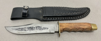 Land Of Freedom Bowie Knife W/ Sheath