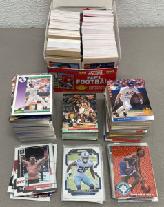 Big Box Of MLB, NFL, NBA Collectible Sports Cards (Various Brands And Years)