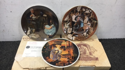 (3) Norman Rockwell Collector Plates