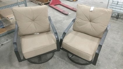 (2) Outdoor Revolving Lounge Chairs