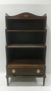 Vintage Mahogany Bookshelf with Inlay