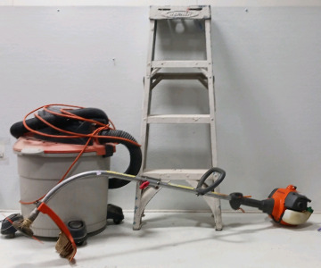 Husqvarna Weed Eater ,Shop Vac, Ladder