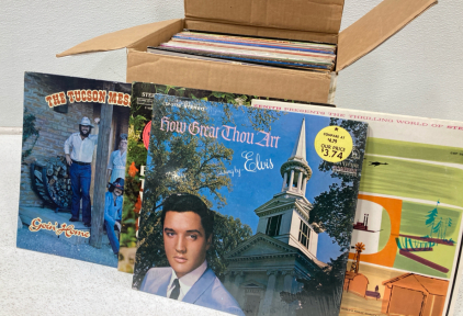 Box Of 100+ Vintage Vinyl Records