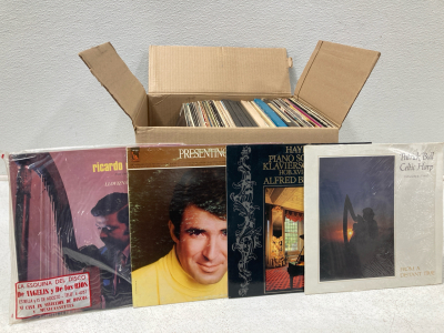 Box Of 100+ Vintage Vinyl Records