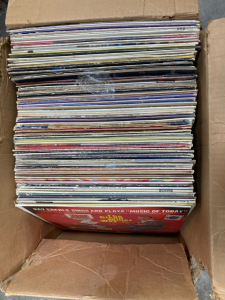 Box of 110+ Vintage Vinyl Records