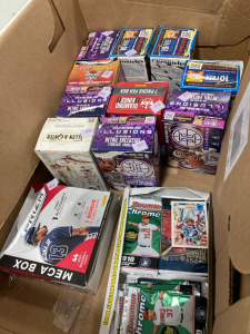 Box full of baseball Cards, 11 boxes of cards, Illusions, Panini, Topps, Chronicles