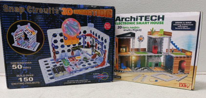 (1) Snap Circuits and (1) Archi Tech Puzzle Games