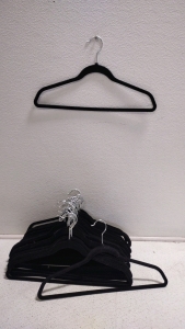 (32) (Black) Felt Covered Fashion Hangers-Non-Slip