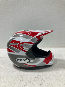 Fly Racing Full Face Motocross Helmet Red Metal Flake Carbon Fiber