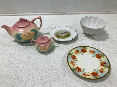 Antique Glassware, Teapots, Plates, Bowls