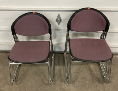 (5) Stackable Armless Office Chairs