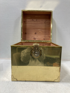 Gold Wooden Lock Box 1’4”x1’4” 11.4” Deep