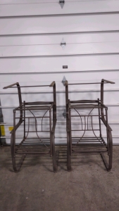 (4) Metal Patio Chairs w/ No Cushion or Padding