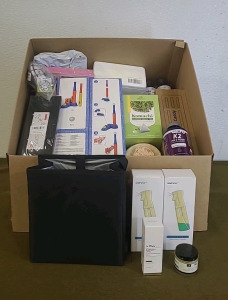 (1) Bottle Of Dr. Oracle NiaBright Ampoule, 50ml Brightening K-Beauty, (1) 60ml Jar Of Wild Yam Balancing Cream, (2) 160ml Continous Spray Bottles, (1) Small Tote Bag & (1) Box Of Assorted Amazon Returns