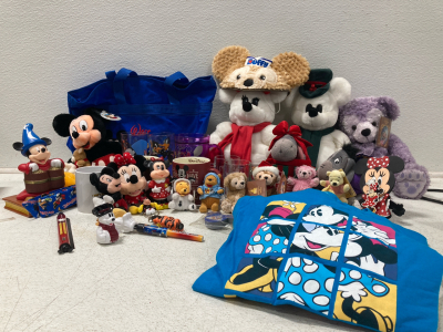 Disney Collectables, Key Chains, Shirt Size XL, Mugs, Bag, Stuffed animals, Disney Bow Tie, Winnie The Pooh Keychain, Minnie Bookmark Mickey and Minnie Stuffed Animals