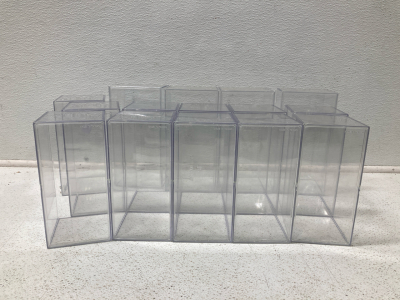 Acrylic Display Cases For Collectibles, (4) 9”x5” (11) 8 1/4”x 4”