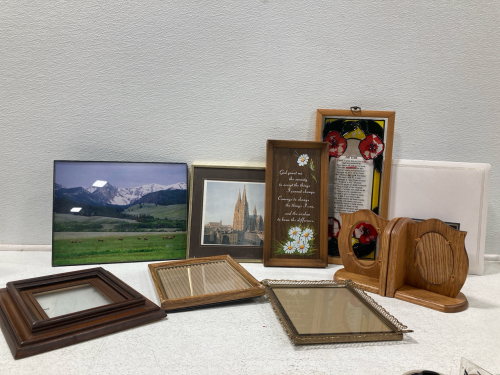 (6) Picture Frames, (4) Artwork In Frames,