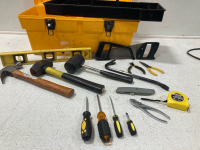 Stack On Toolbox with Tools Inside, Level, Hammers, Screwdrivers, Saws, Crowbar, Tape Measure, Wrench - 2