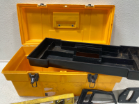 Stack On Toolbox with Tools Inside, Level, Hammers, Screwdrivers, Saws, Crowbar, Tape Measure, Wrench - 3