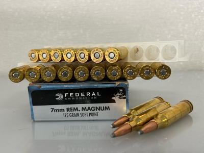 (20) Rounds of Federal 7mm REm. Magnum 175 Gr.