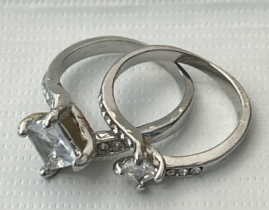 2 Piece Set Size 5 Sterling Silver Rings