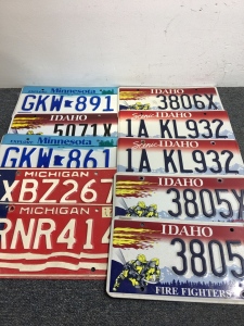 (10) License Plates Vintage and Modern