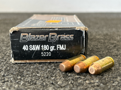 (50) Rounds of Blazer Brass 40 S&W 180 Gr.