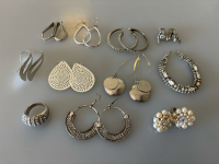 Silver Earrings And Bracelet