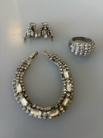 Silver Earrings And Bracelet - 7