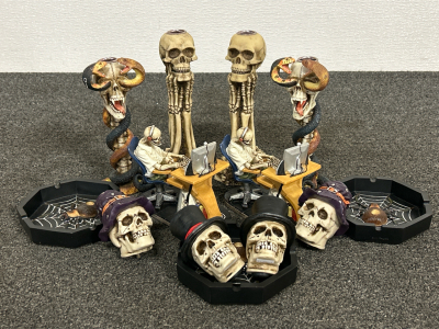 Skull Decor: Candle Stands, Ash Trays, Shift Knobs