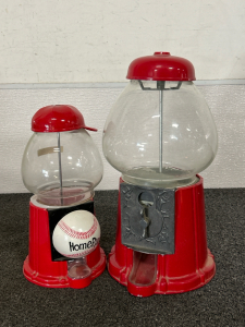 (2) Vintage Style Gumball Machines