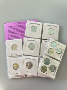 Roosevelt Dimes and Vintage Steel War Pennies