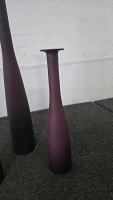 (1) Set of 3 Tall Purple Ombre Vases - 3