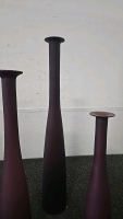 (1) Set of 3 Tall Purple Ombre Vases - 4