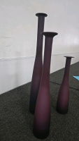 (1) Set of 3 Tall Purple Ombre Vases - 6