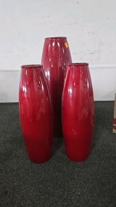 (3) Pier 1 Imports Large Red Vases