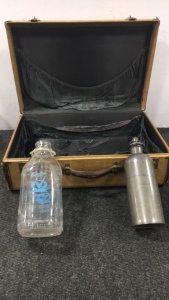 Vintage Suite Case And Water Bottles