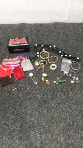 Vintage Costume Jewelry And Jewelry Box