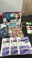 SewCrazy Fashion Sewing Machine, Bag of Fabric Letters, 1” Carry-All Binder, & More!