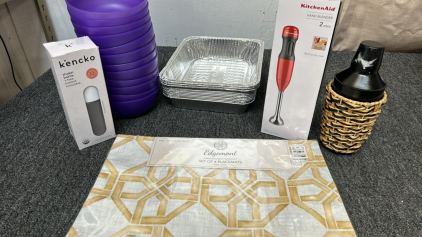 KitchenAid 2-speed Hand Blender, Shaker Bottle, Place Mats, & More!