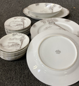 26-PIECE VINTAGE HAYASI KUTANI FINE CHINA.