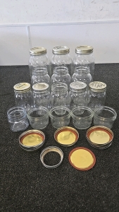 (1) Set of 16 Different Sized Mason Jars