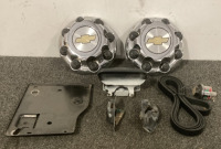 (2)Chevy Hubcaps Tailgate Latches And Handle With Plate ,Serpentine Belt