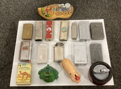 Collectible Lighters ,Pig ,Frog,Barrel,Pocket Knife and Various Others…