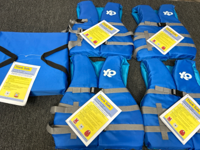 4 Life Jackets & 1 Throwable Flotation Device